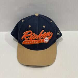 Ripken Baseball Snapback Hat Unisex One Size Navy Tan MLB Genuine